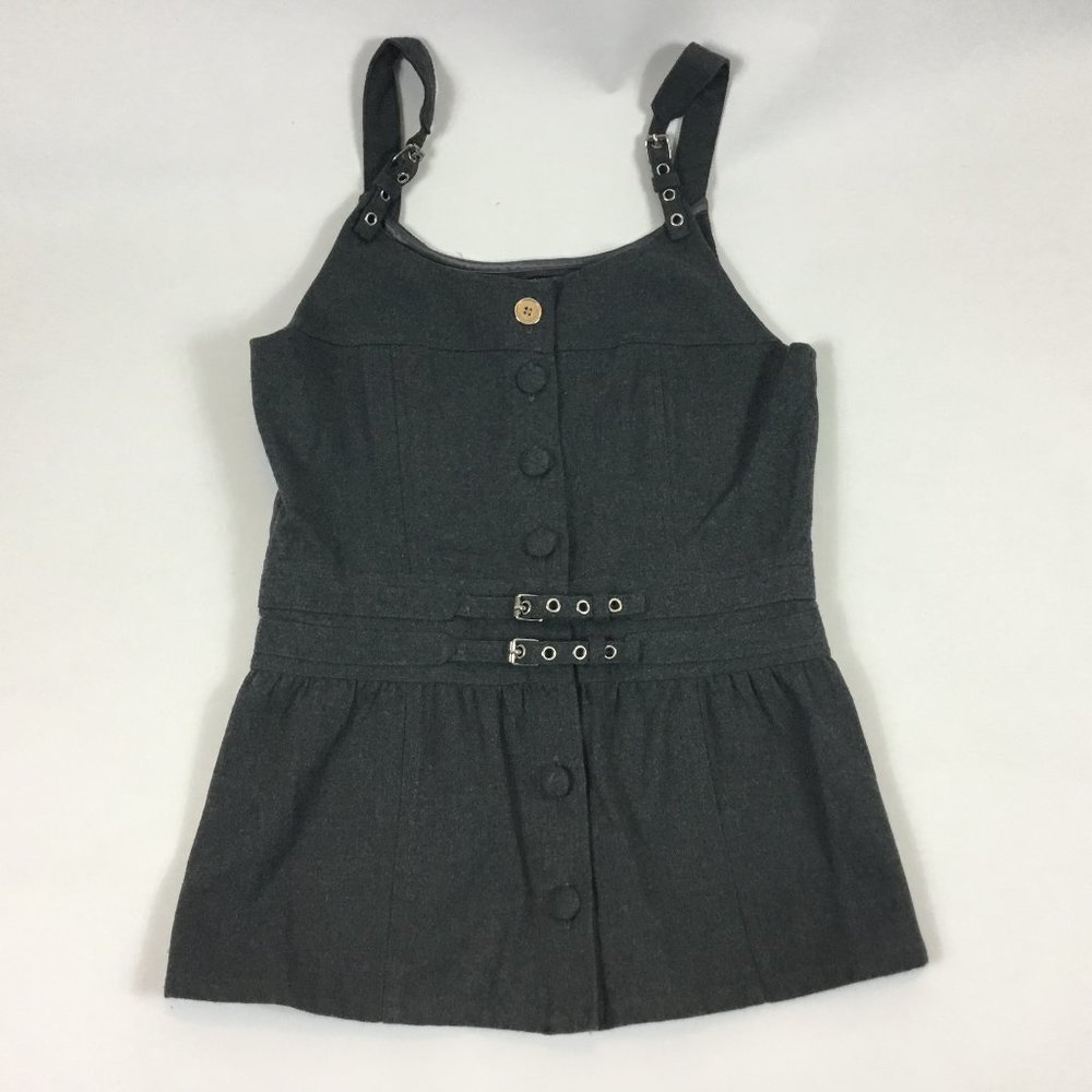 RED by Marc Ecko Gray Tank Top/Button up PeplumTop
